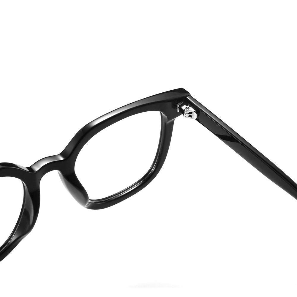 Custom Oversized Square Prescription Glasses for Women Gloss Black Wellington Eyeglasses Handmade Acetate Optical Frames Manufacturer China