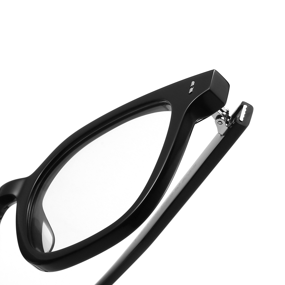 Custom Oversized Square Prescription Glasses for Women Gloss Black Wellington Eyeglasses Handmade Acetate Optical Frames Manufacturer China