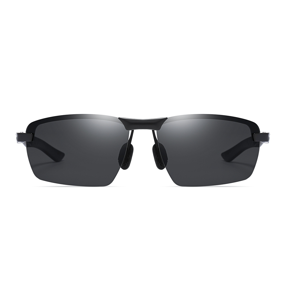Customized Men's Metal Sport Wrap Sunglasses for Outdoor Activities Athleisure Eyewear Backpacking Essentials Semi-rimless Polarized Glasses in Bulk