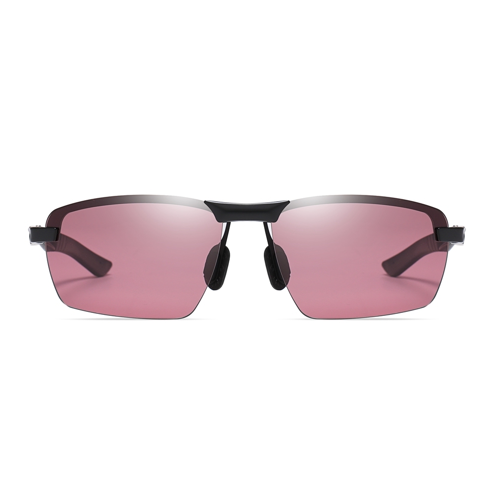 Customized Men's Metal Sport Wrap Sunglasses for Outdoor Activities Athleisure Eyewear Backpacking Essentials Semi-rimless Polarized Glasses in Bulk
