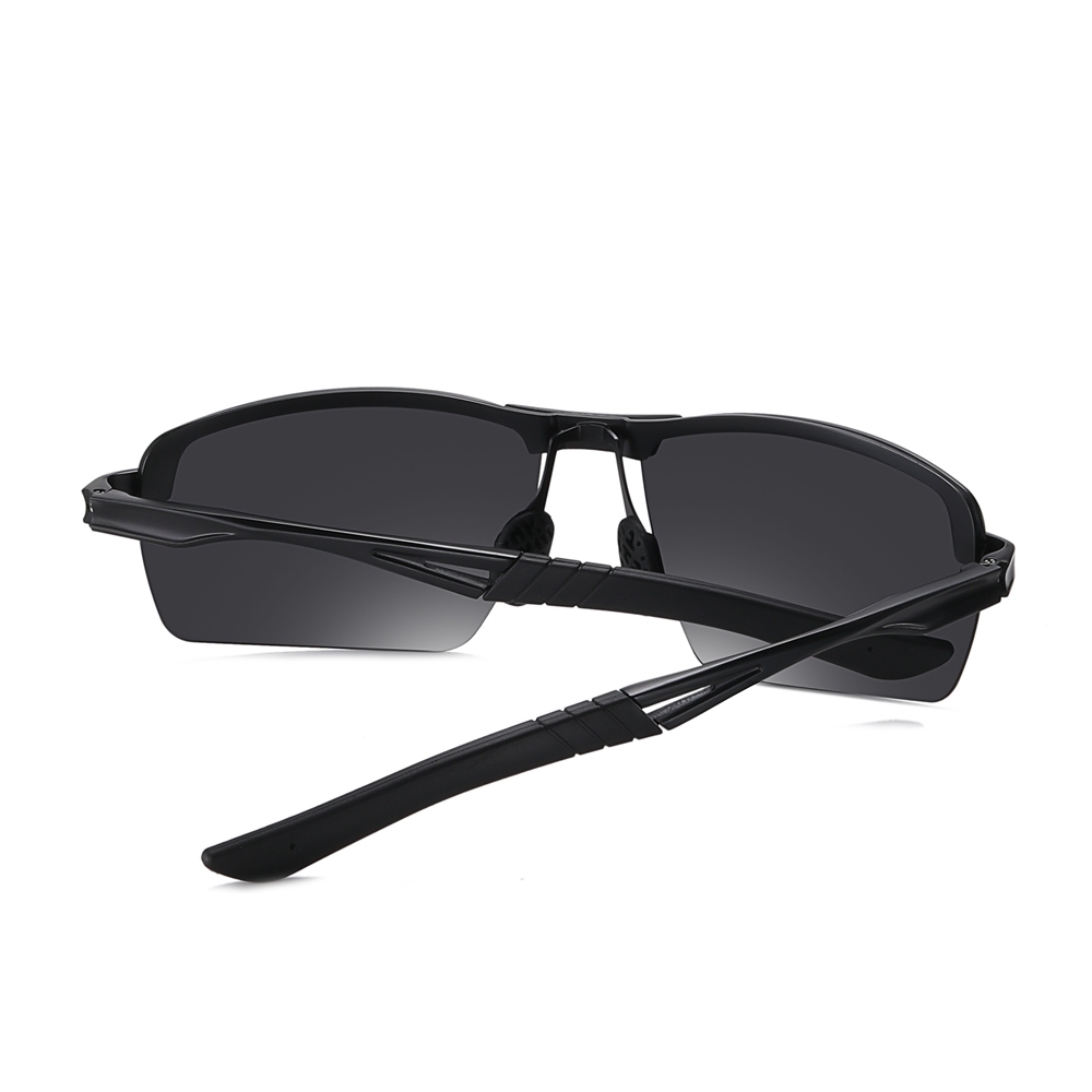 Customized Men's Metal Sport Wrap Sunglasses for Outdoor Activities Athleisure Eyewear Backpacking Essentials Semi-rimless Polarized Glasses in Bulk