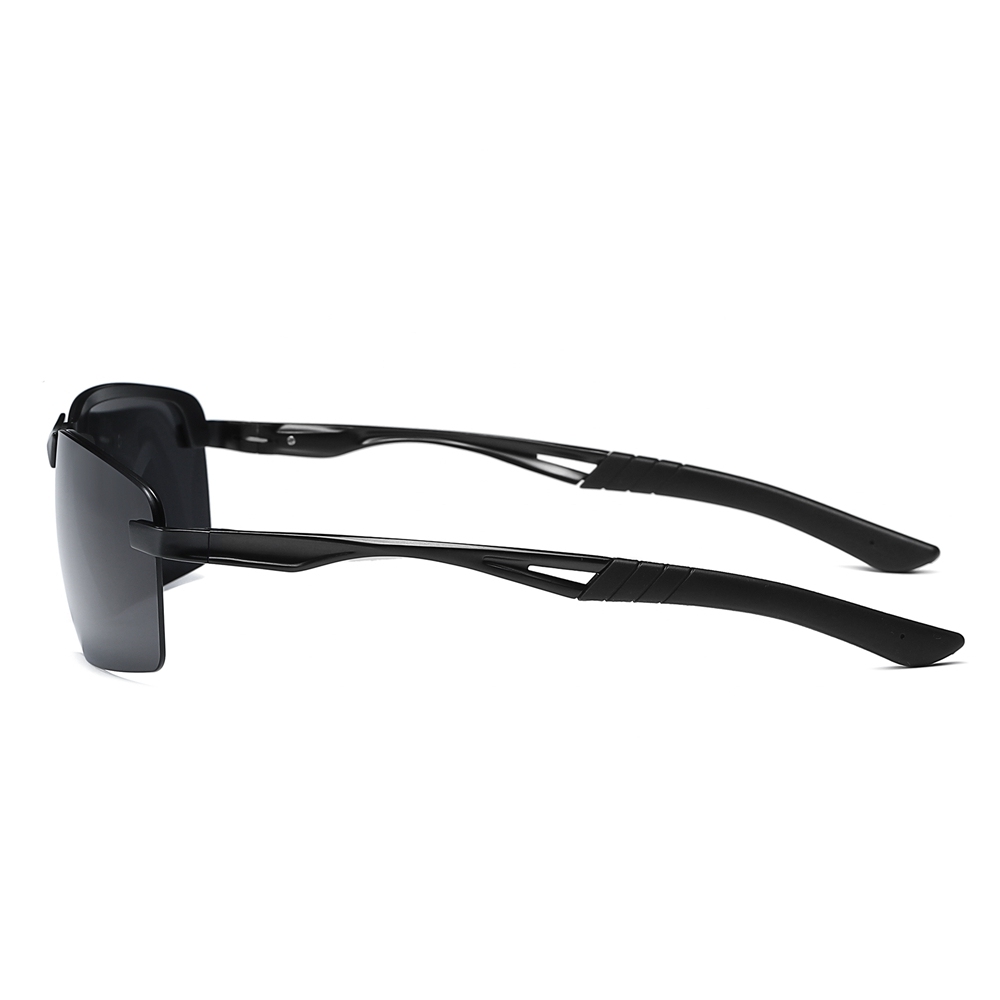 Customized Men's Metal Sport Wrap Sunglasses for Outdoor Activities Athleisure Eyewear Backpacking Essentials Semi-rimless Polarized Glasses in Bulk