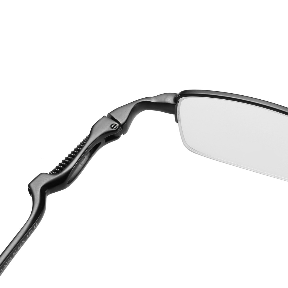Wholesale High Performance Sports Glasses Frames for Active Men Semi Rimless Rectangular Metal Prescription Eyeglasses with Spring-Coil Temples
