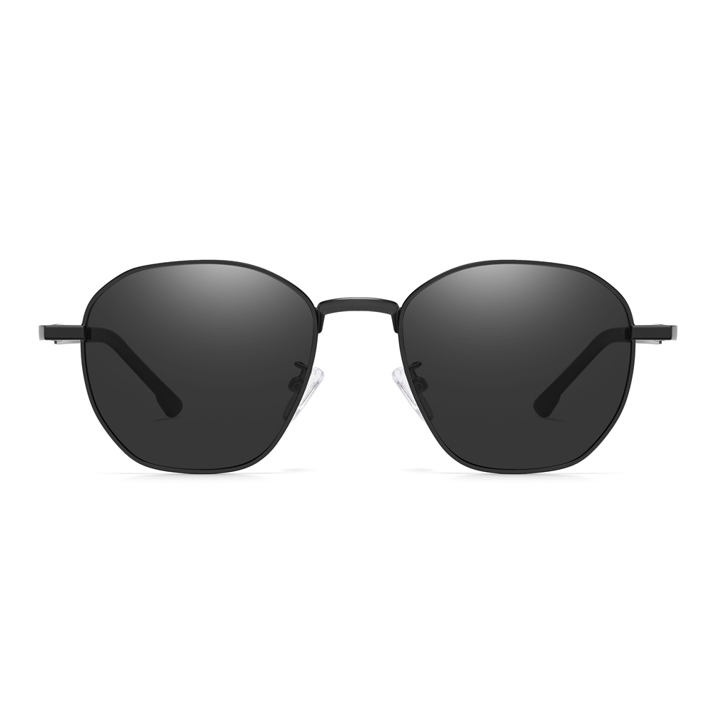 Bulk Wholesale Unisex Irregular Round Metal Sunglasses for Daily Use with Geometric Greca Temples Polarized Fashion Glasses Manufacturer China