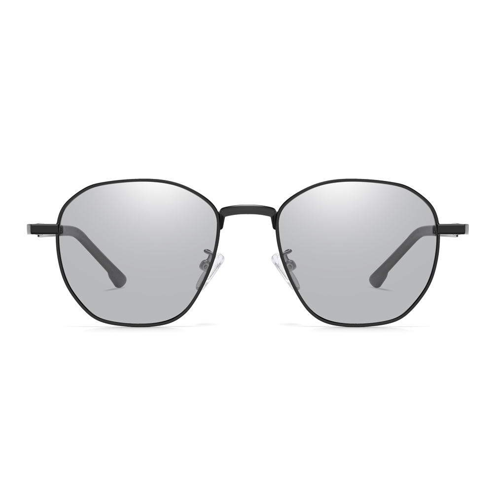 Bulk Wholesale Unisex Irregular Round Metal Sunglasses for Daily Use with Geometric Greca Temples Polarized Fashion Glasses Manufacturer China