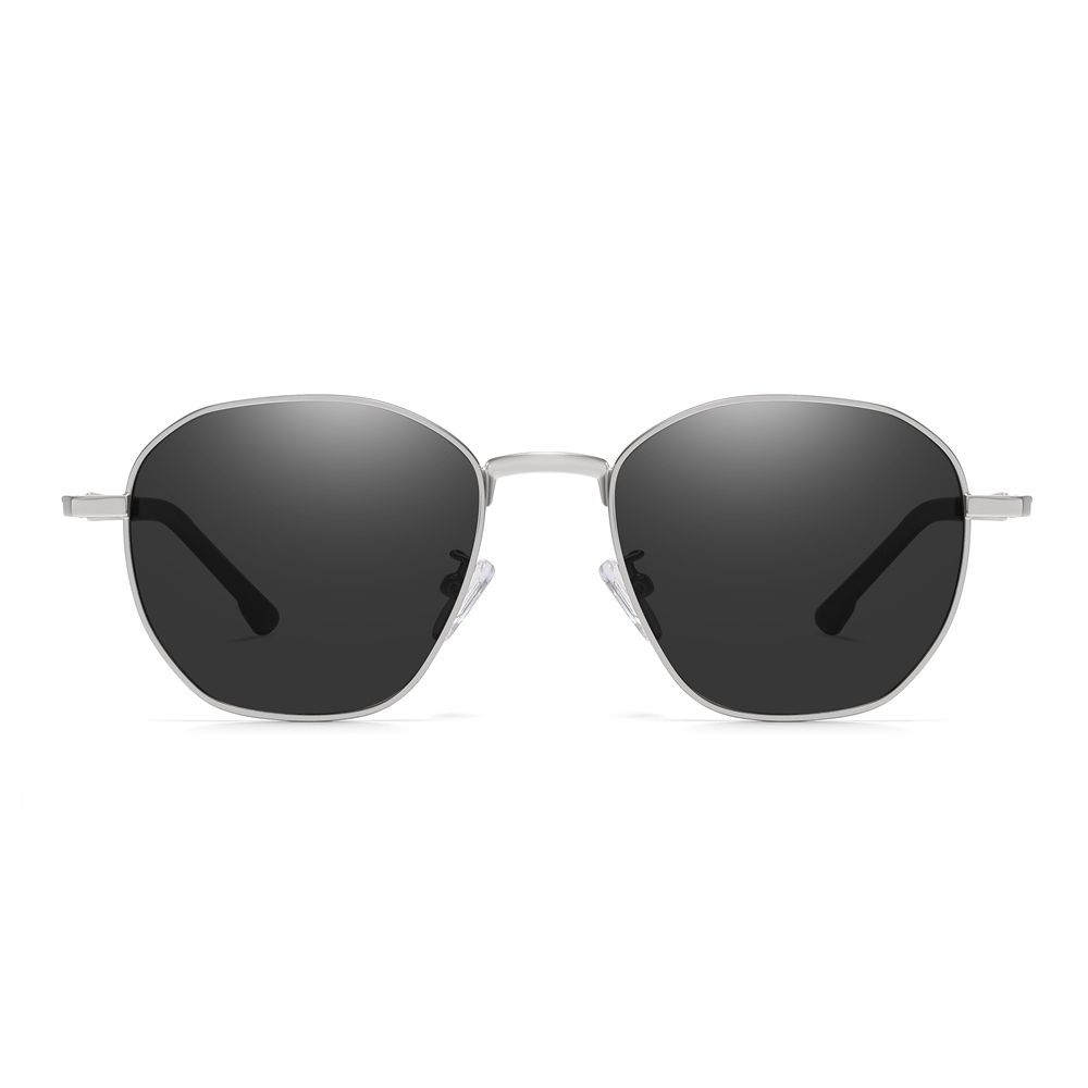 Bulk Wholesale Unisex Irregular Round Metal Sunglasses for Daily Use with Geometric Greca Temples Polarized Fashion Glasses Manufacturer China