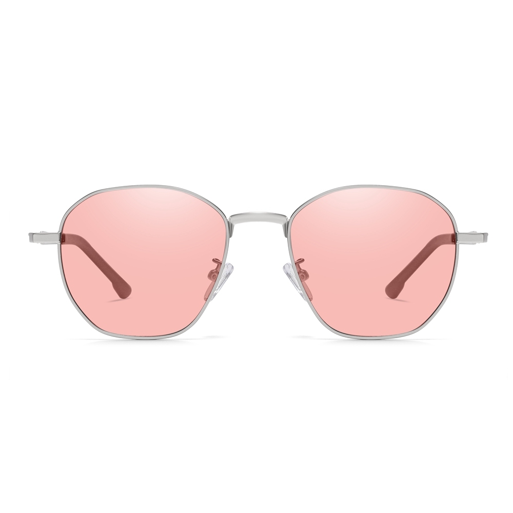 Bulk Wholesale Unisex Irregular Round Metal Sunglasses for Daily Use with Geometric Greca Temples Polarized Fashion Glasses Manufacturer China