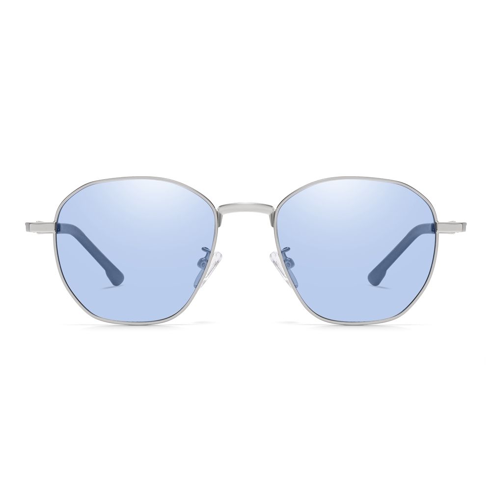 Bulk Wholesale Unisex Irregular Round Metal Sunglasses for Daily Use with Geometric Greca Temples Polarized Fashion Glasses Manufacturer China