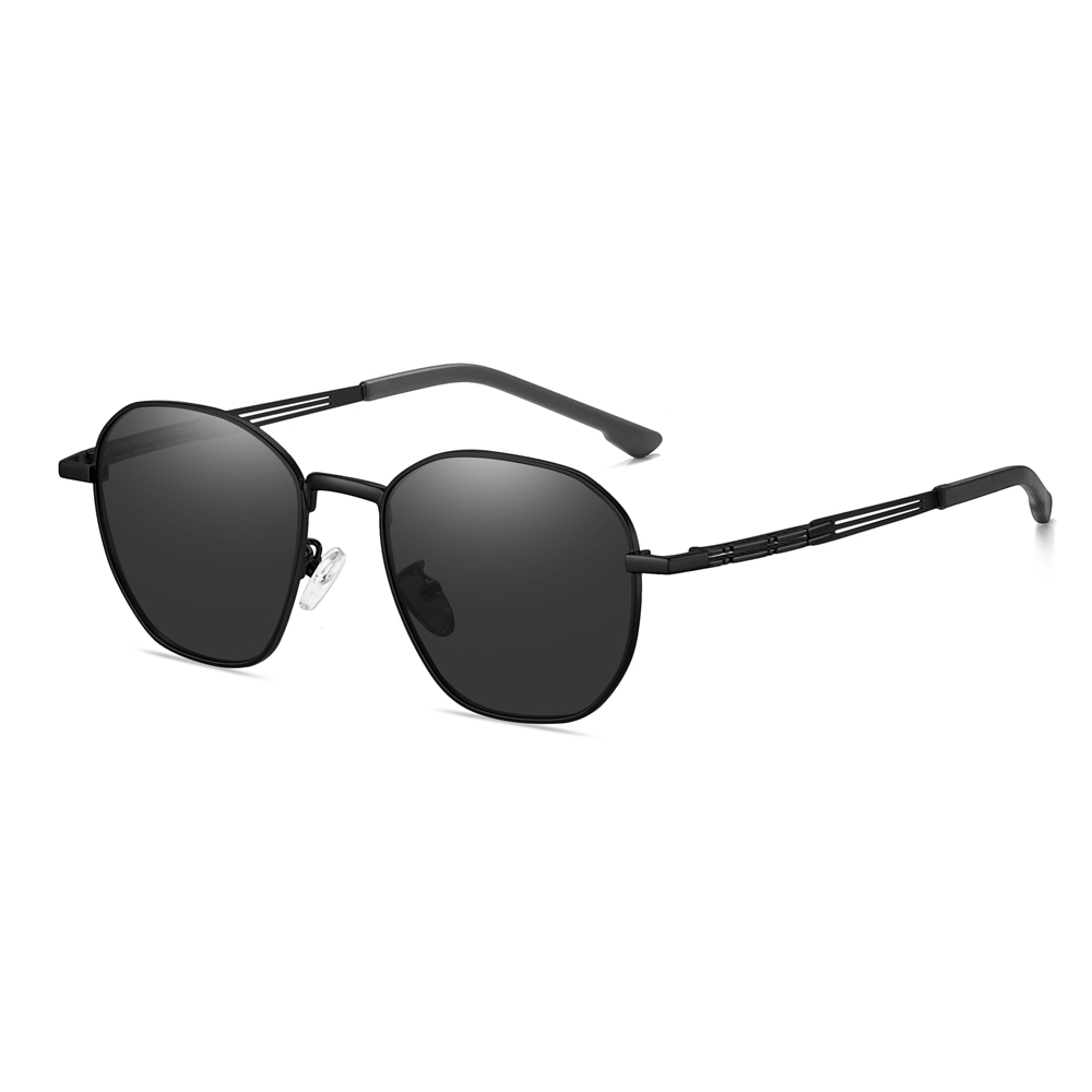 Bulk Wholesale Unisex Irregular Round Metal Sunglasses for Daily Use with Geometric Greca Temples Polarized Fashion Glasses Manufacturer China