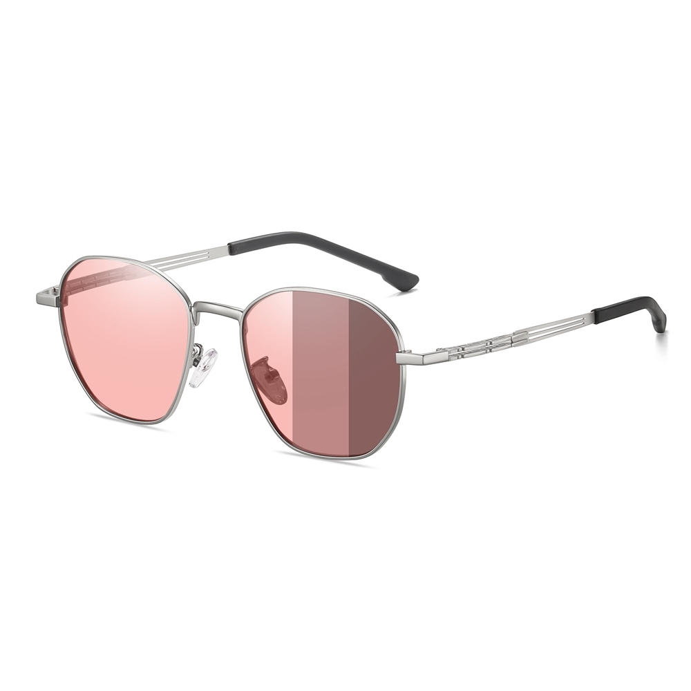 Bulk Wholesale Unisex Irregular Round Metal Sunglasses for Daily Use with Geometric Greca Temples Polarized Fashion Glasses Manufacturer China