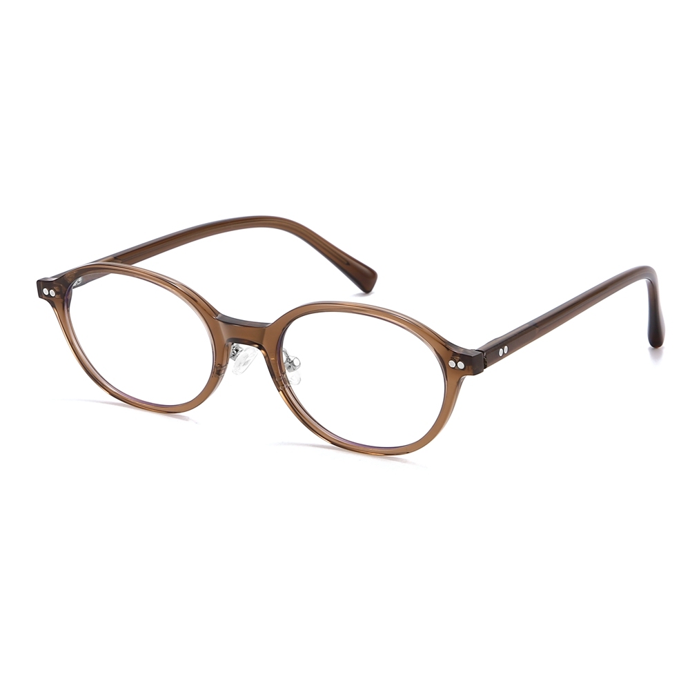 Bulk Wholesale Acetate Oval Panto Glasses Frames with Adjustable Nose Pads for Women's Retro-Modern Prescription Eyeglasses Manufacturer China