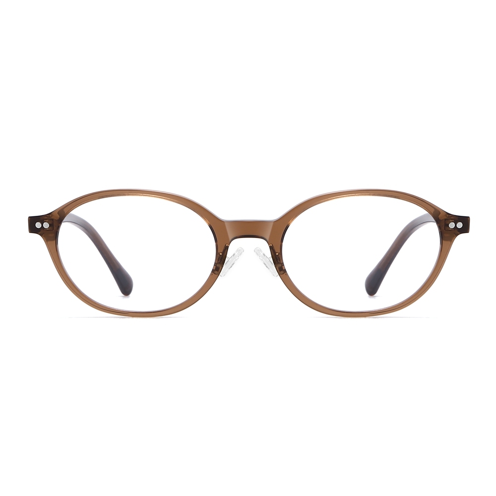 Bulk Wholesale Acetate Oval Panto Glasses Frames with Adjustable Nose Pads for Women's Retro-Modern Prescription Eyeglasses Manufacturer China