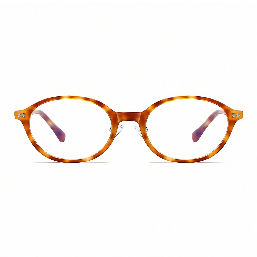 Bulk Wholesale Acetate Oval Panto Glasses Frames with Adjustable Nose Pads for Women's Retro-Modern Prescription Eyeglasses Manufacturer China