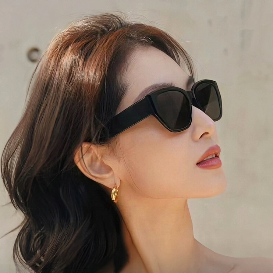 Premium Custom Acetate Trendy Thick-Framed Sunglasses with Wide Arms Oversized Cat-Eye Shades for Women Private Label Eyewear Manufacturer China