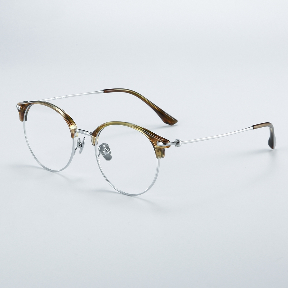 Wholesale Titanium Round Panto Eyeglasses for Women Classic Vintage Browline Optical Frames Men's Clubmaster Prescription Glasses Manufacturer