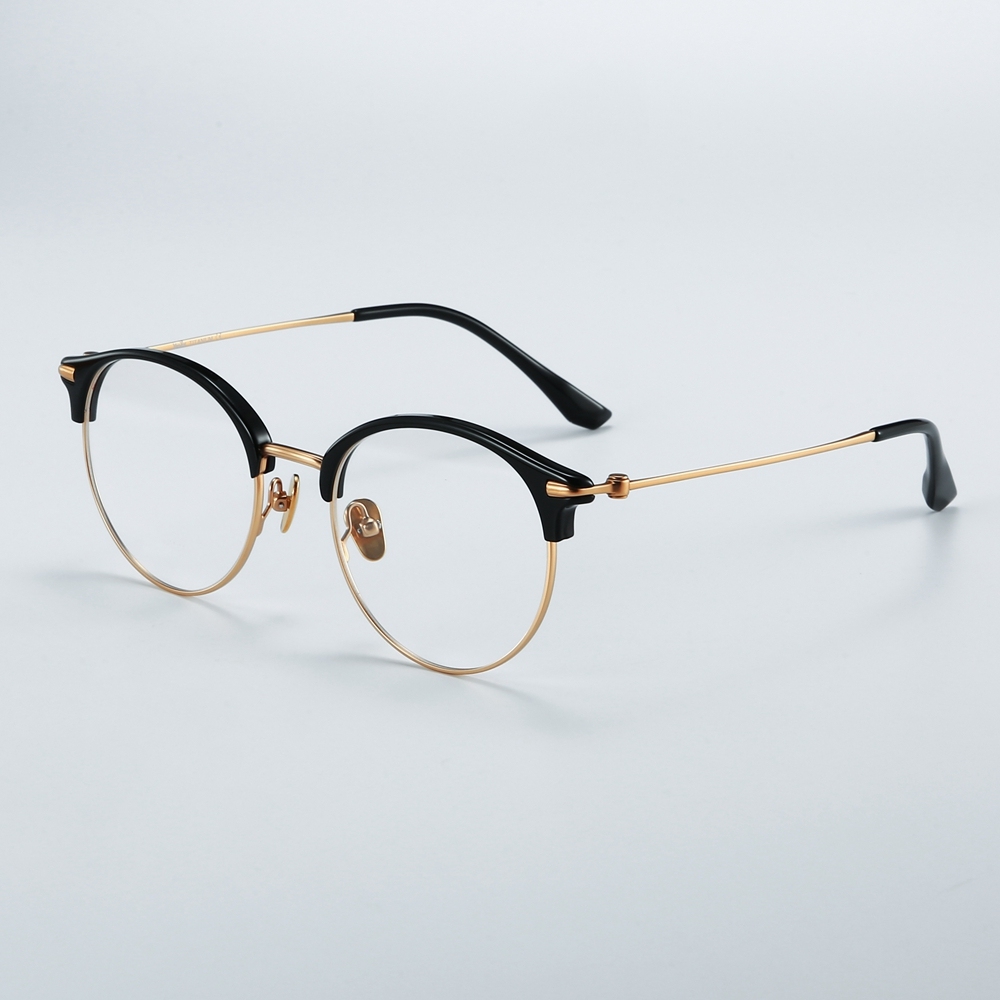 Wholesale Titanium Round Panto Eyeglasses for Women Classic Vintage Browline Optical Frames Men's Clubmaster Prescription Glasses Manufacturer