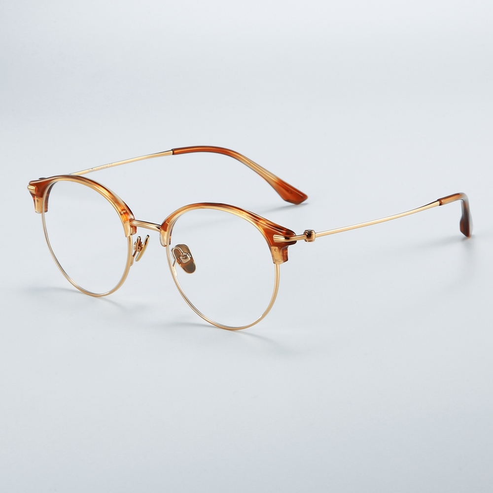 Wholesale Titanium Round Panto Eyeglasses for Women Classic Vintage Browline Optical Frames Men's Clubmaster Prescription Glasses Manufacturer