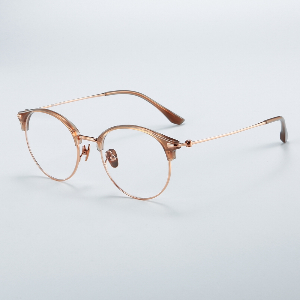 Wholesale Titanium Round Panto Eyeglasses for Women Classic Vintage Browline Optical Frames Men's Clubmaster Prescription Glasses Manufacturer