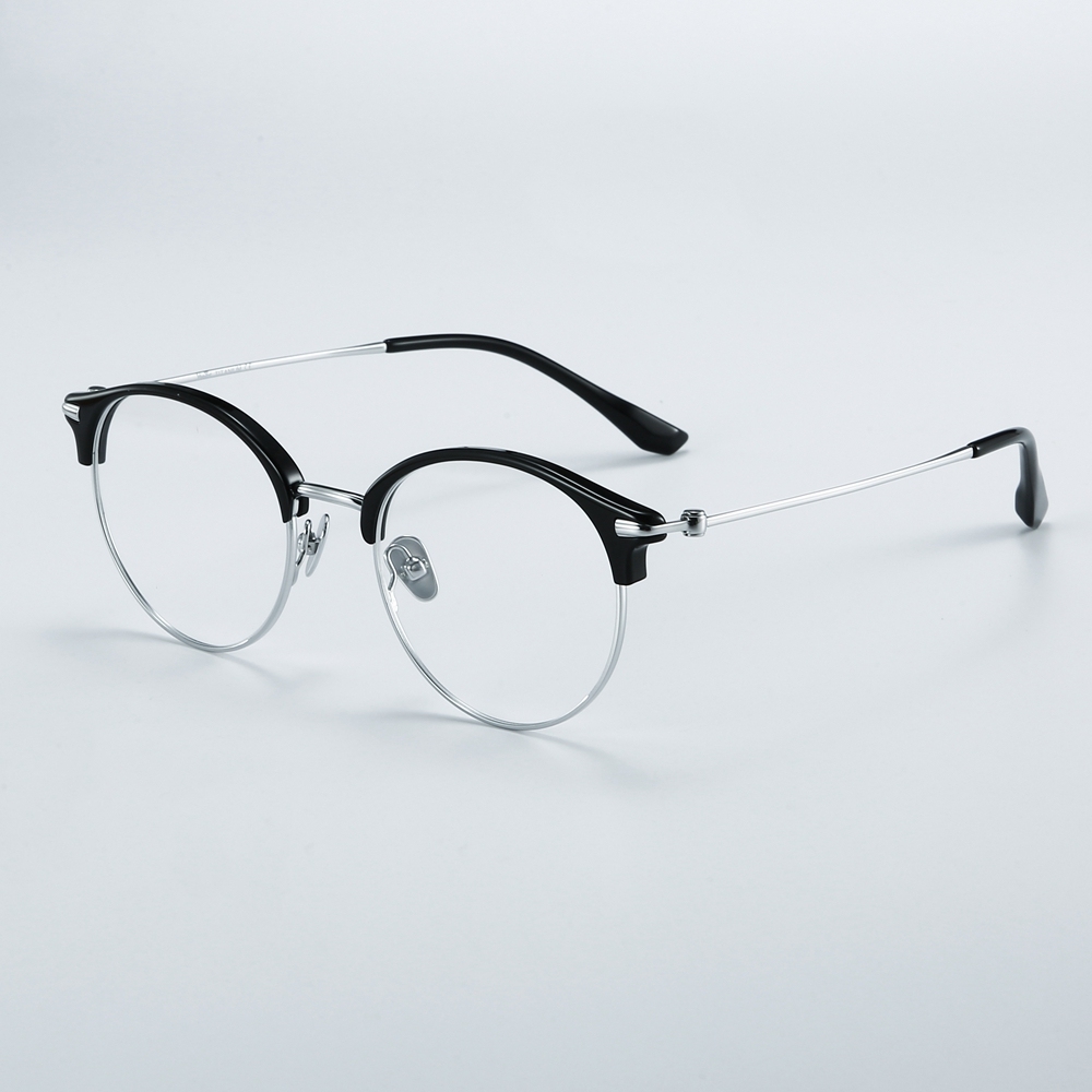 Wholesale Titanium Round Panto Eyeglasses for Women Classic Vintage Browline Optical Frames Men's Clubmaster Prescription Glasses Manufacturer