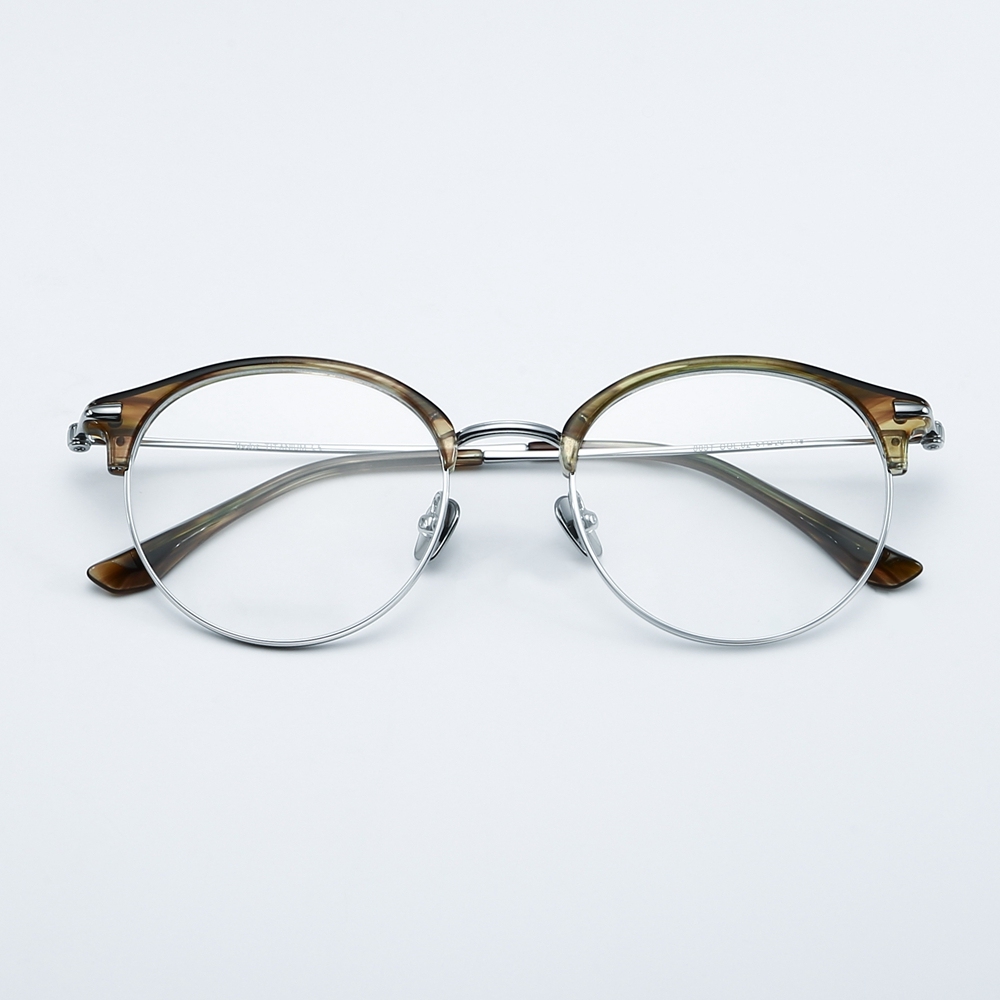 Wholesale Titanium Round Panto Eyeglasses for Women Classic Vintage Browline Optical Frames Men's Clubmaster Prescription Glasses Manufacturer