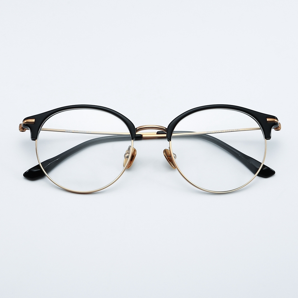 Wholesale Titanium Round Panto Eyeglasses for Women Classic Vintage Browline Optical Frames Men's Clubmaster Prescription Glasses Manufacturer