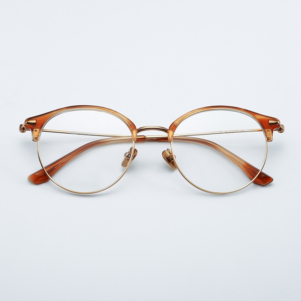 Wholesale Titanium Round Panto Eyeglasses for Women Classic Vintage Browline Optical Frames Men's Clubmaster Prescription Glasses Manufacturer