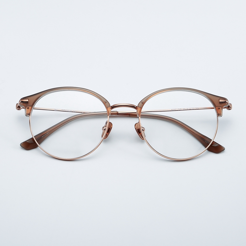 Wholesale Titanium Round Panto Eyeglasses for Women Classic Vintage Browline Optical Frames Men's Clubmaster Prescription Glasses Manufacturer