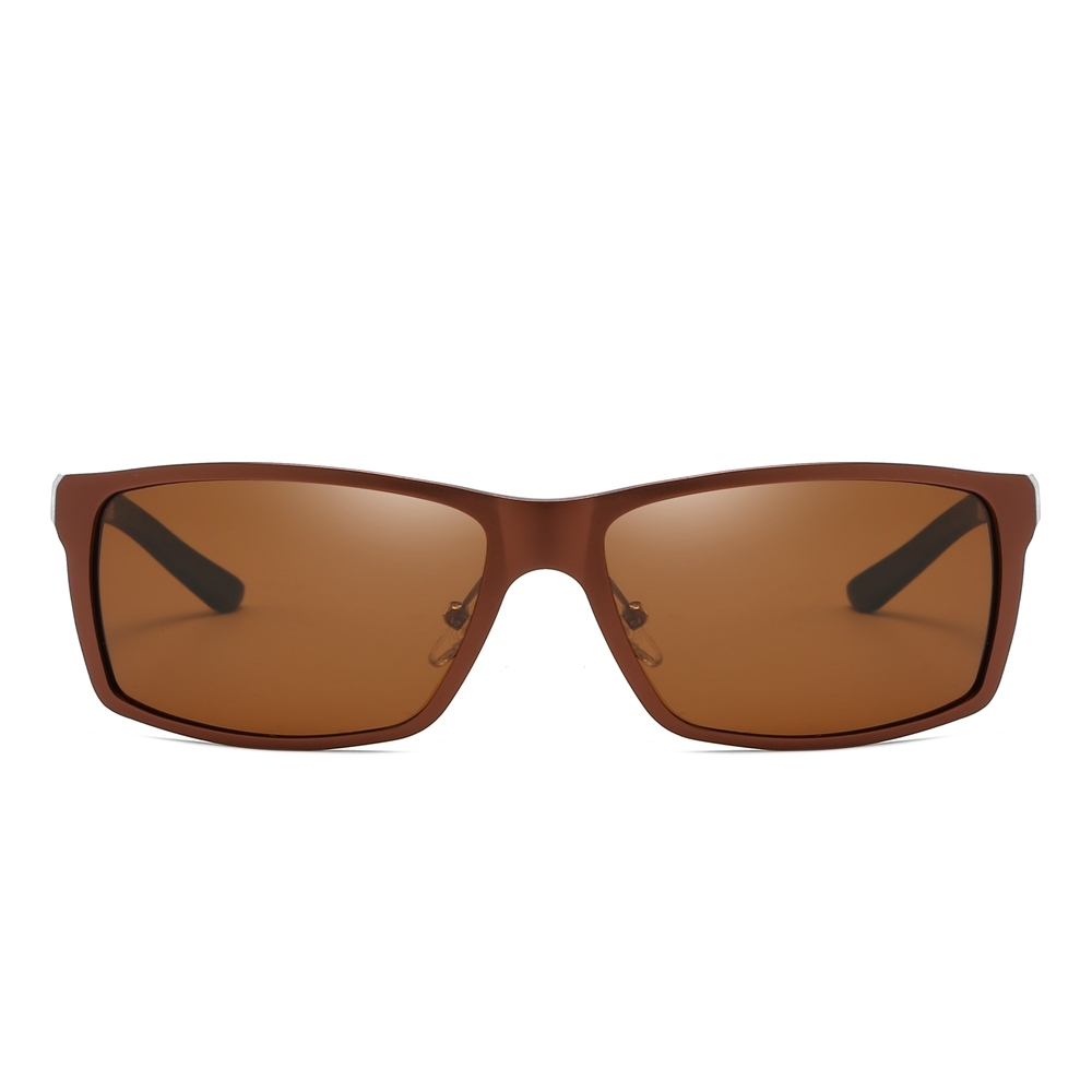 Readystock Lightweight Aluminum Polarized Sports Glasses for Men's Outdoor Activity Eyewear Rectangle Wrap Around Sunglasses Manufacturer China