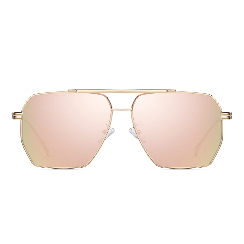 Wholesale Modern Geometric Pilot Sunglasses Full Metal Retro Polygon Aviator Shades for Men Women Polarized Driving Glasses Manufacturer China