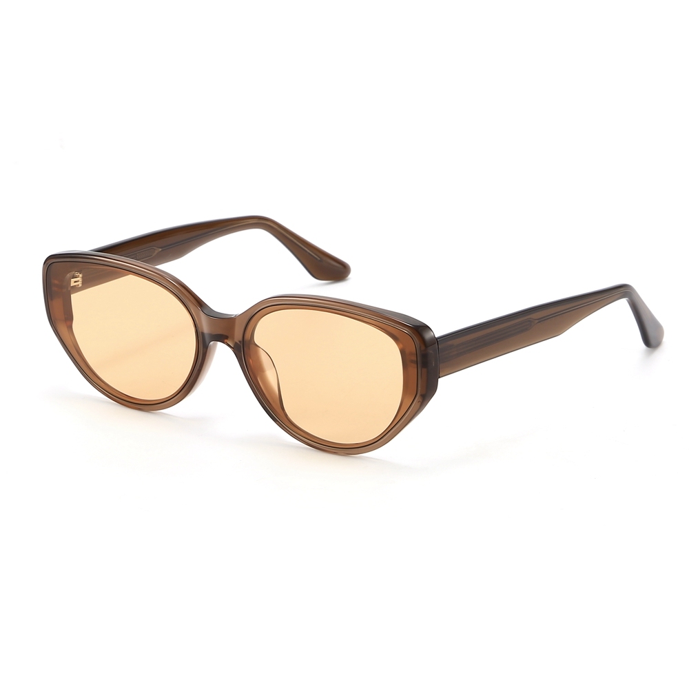 Custom Contemporary Cat-Eye Sun Glasses UV Protection Flush Lens Fashion Sunglasses for Women Handmade Acetate Eyewear Manufacturer China