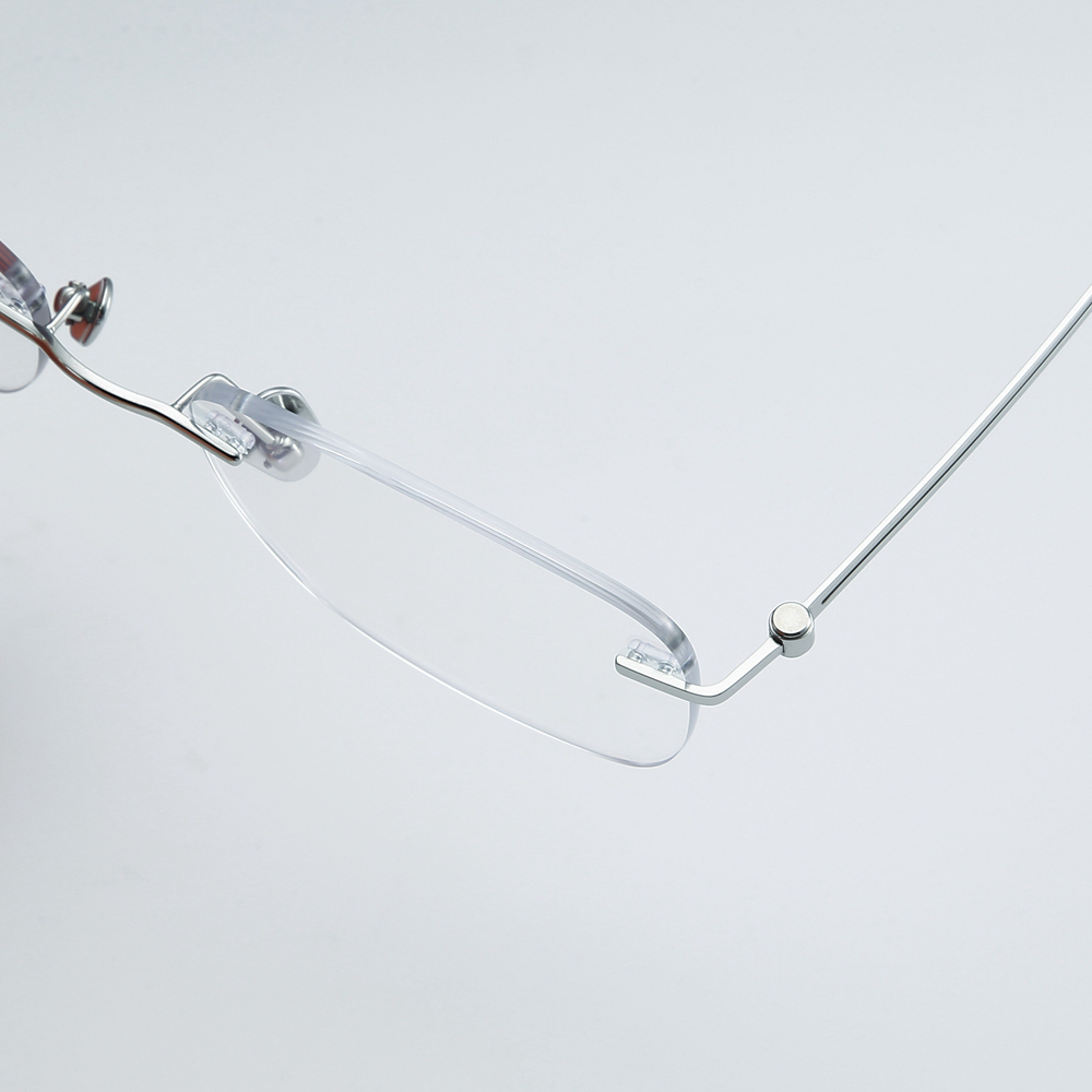 Wholesale Lightweight Rimless Rectangle Prescription Glasses for Business Men Three-Piece Optical Frame Pure Titanium Eyeglasses Supplier China