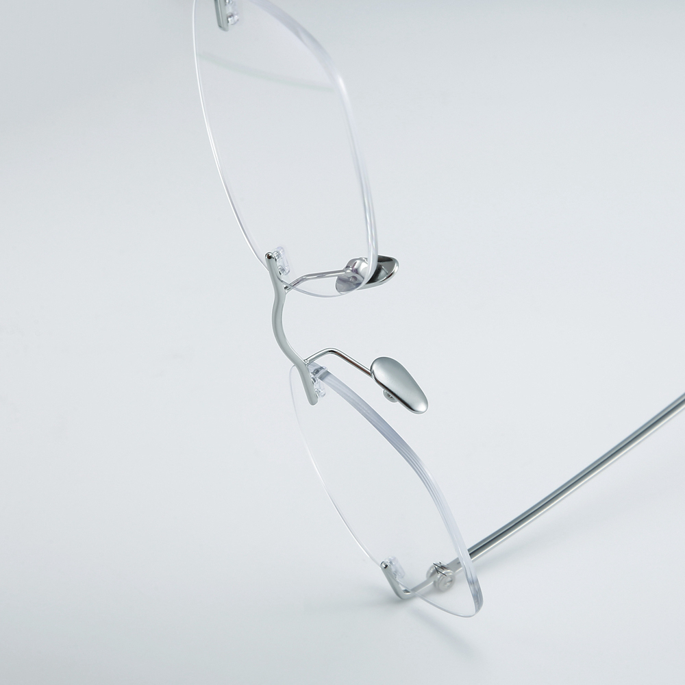 Wholesale Lightweight Rimless Rectangle Prescription Glasses for Business Men Three-Piece Optical Frame Pure Titanium Eyeglasses Supplier China