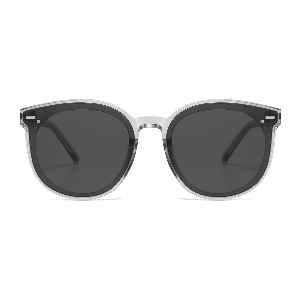 Custom Luxury Designer Round Sunglasses with Silver Metal Details GM East Moon Oversized Circular Acetate Sun Glasses Manufacturer in China