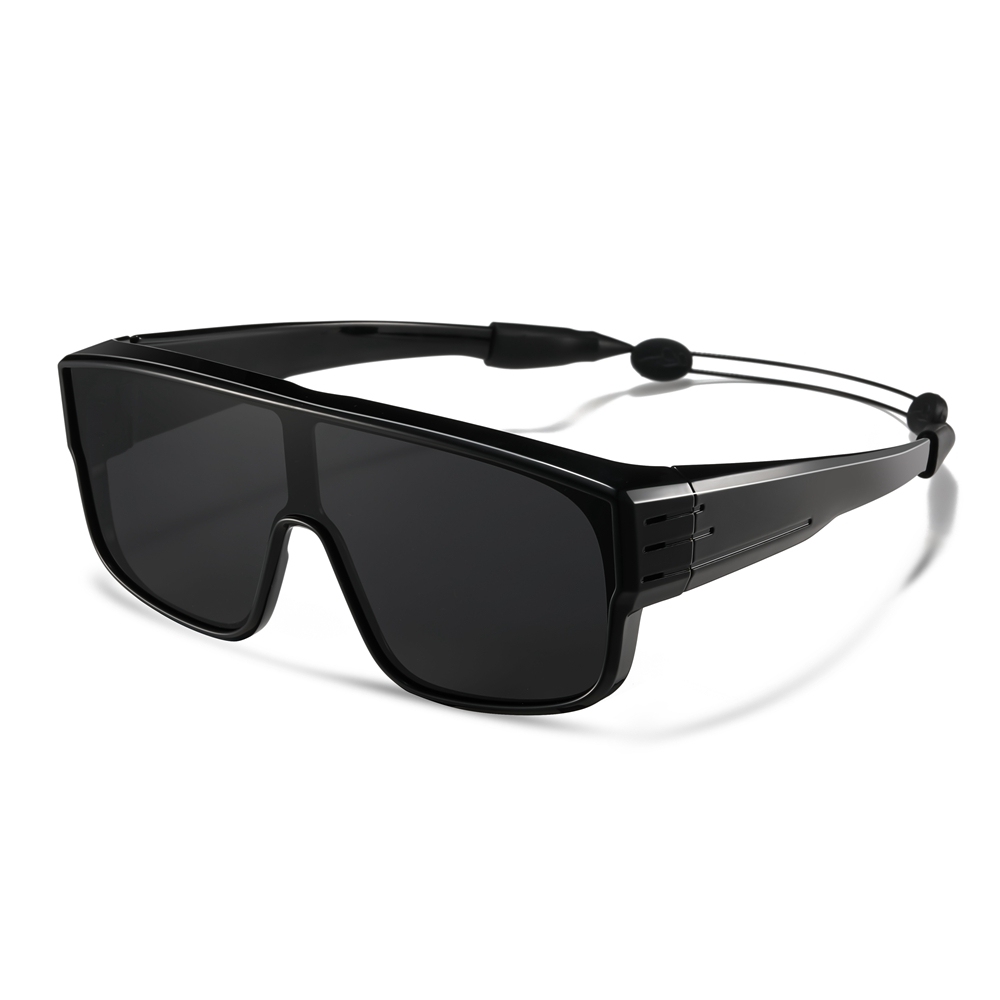 Custom Unisex TR90 Fitover Sports Sunglasses with Strap One Piece Polarized Fishing Glasses That Cover Prescription Eyeglasses Manufacturer China