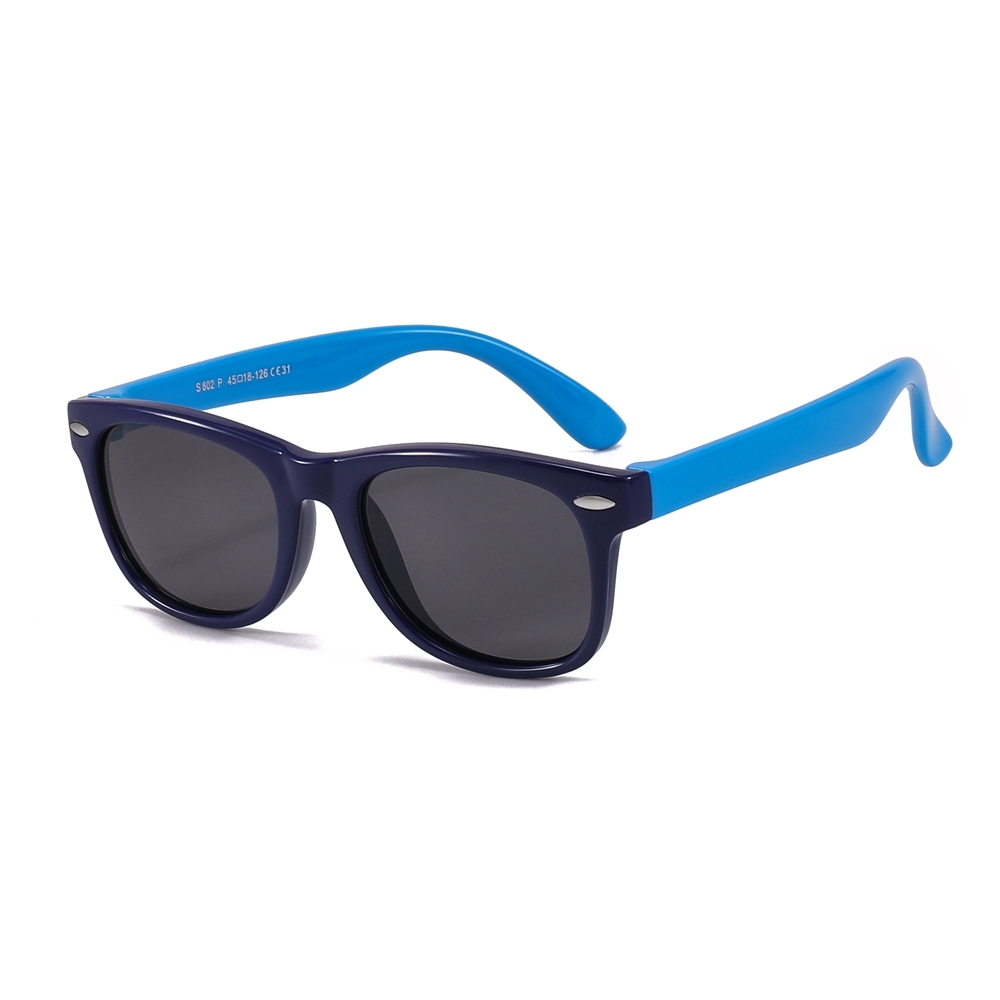 Custom Logo Kids TPEE Polarized Sunglasses Wayfarer Flexible Rubber Frame Childrens TAC Polarized Sun Glasses Wholesale Manufacturer China