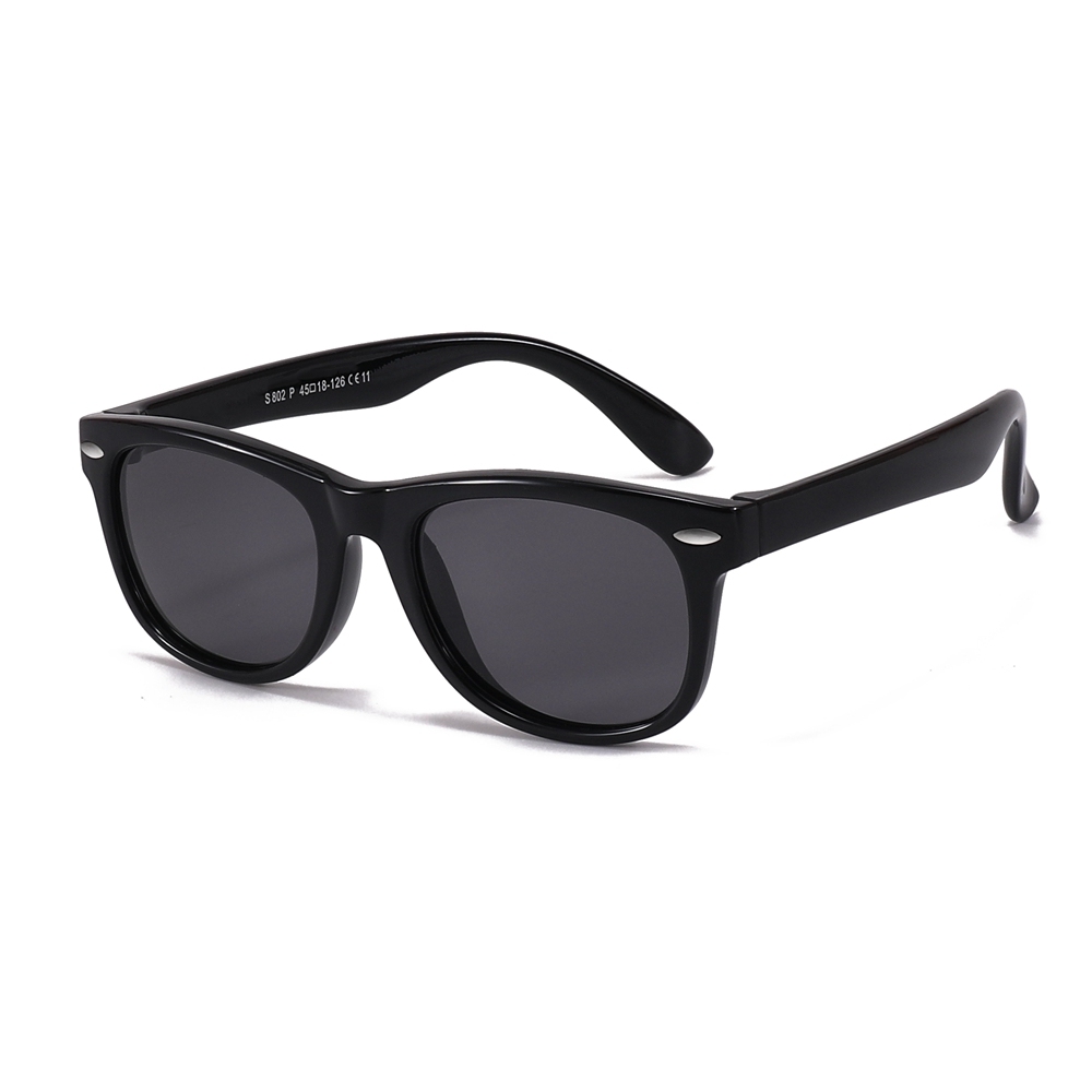 Custom Logo Kids TPEE Polarized Sunglasses Wayfarer Flexible Rubber Frame Childrens TAC Polarized Sun Glasses Wholesale Manufacturer China
