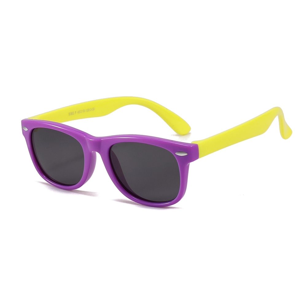 Custom Logo Kids TPEE Polarized Sunglasses Wayfarer Flexible Rubber Frame Childrens TAC Polarized Sun Glasses Wholesale Manufacturer China