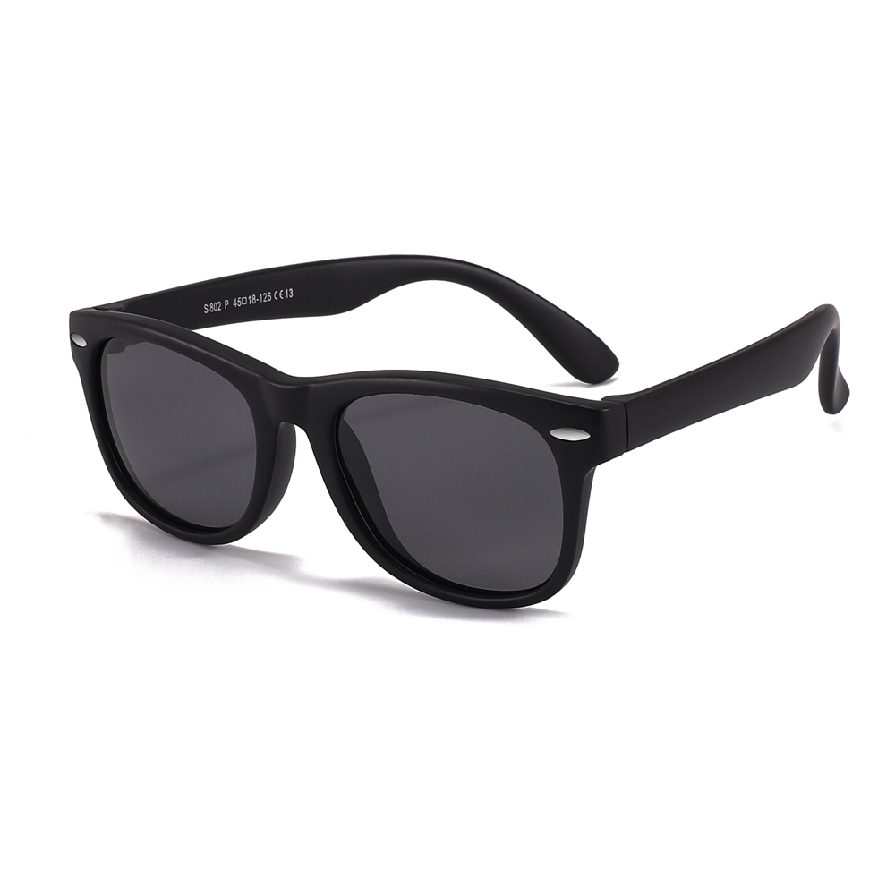 Custom Logo Kids TPEE Polarized Sunglasses Wayfarer Flexible Rubber Frame Childrens TAC Polarized Sun Glasses Wholesale Manufacturer China