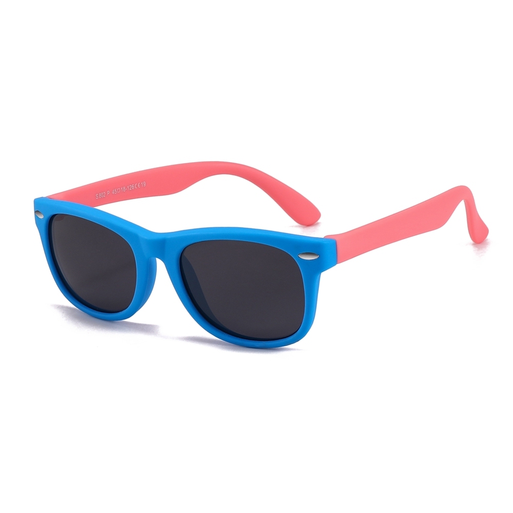 Custom Logo Kids TPEE Polarized Sunglasses Wayfarer Flexible Rubber Frame Childrens TAC Polarized Sun Glasses Wholesale Manufacturer China