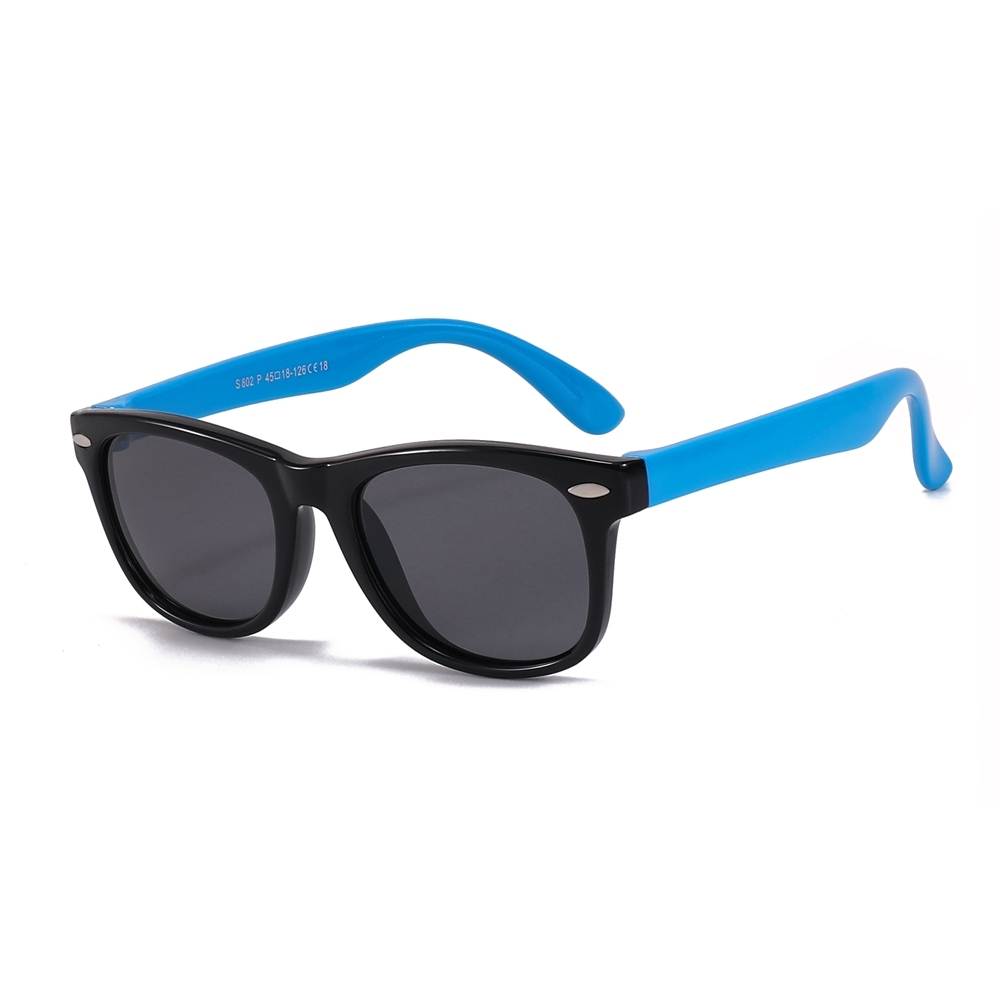 Custom Logo Kids TPEE Polarized Sunglasses Wayfarer Flexible Rubber Frame Childrens TAC Polarized Sun Glasses Wholesale Manufacturer China