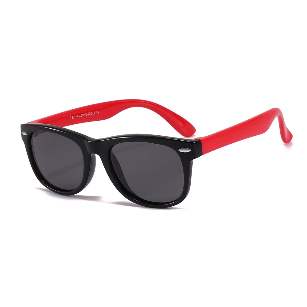 Custom Logo Kids TPEE Polarized Sunglasses Wayfarer Flexible Rubber Frame Childrens TAC Polarized Sun Glasses Wholesale Manufacturer China