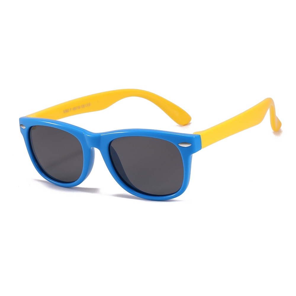 Custom Logo Kids TPEE Polarized Sunglasses Wayfarer Flexible Rubber Frame Childrens TAC Polarized Sun Glasses Wholesale Manufacturer China