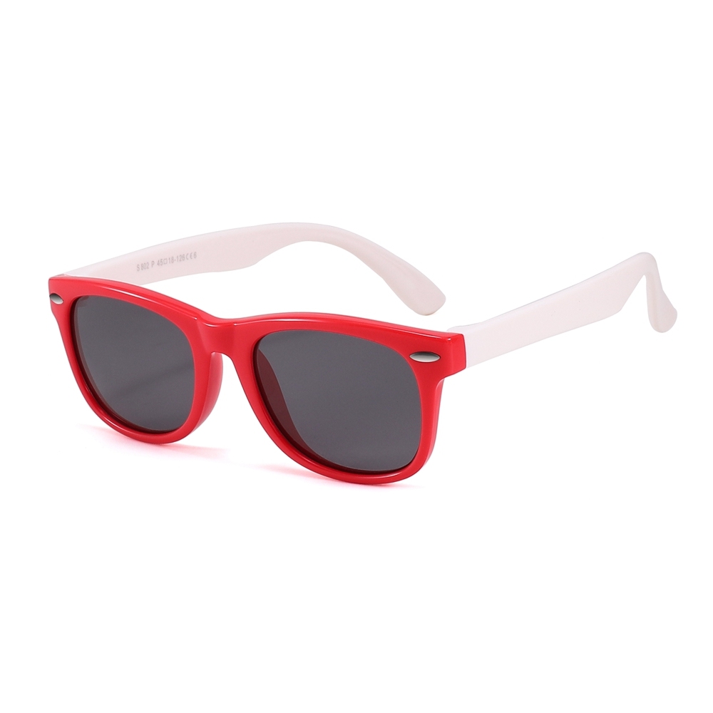 Custom Logo Kids TPEE Polarized Sunglasses Wayfarer Flexible Rubber Frame Childrens TAC Polarized Sun Glasses Wholesale Manufacturer China
