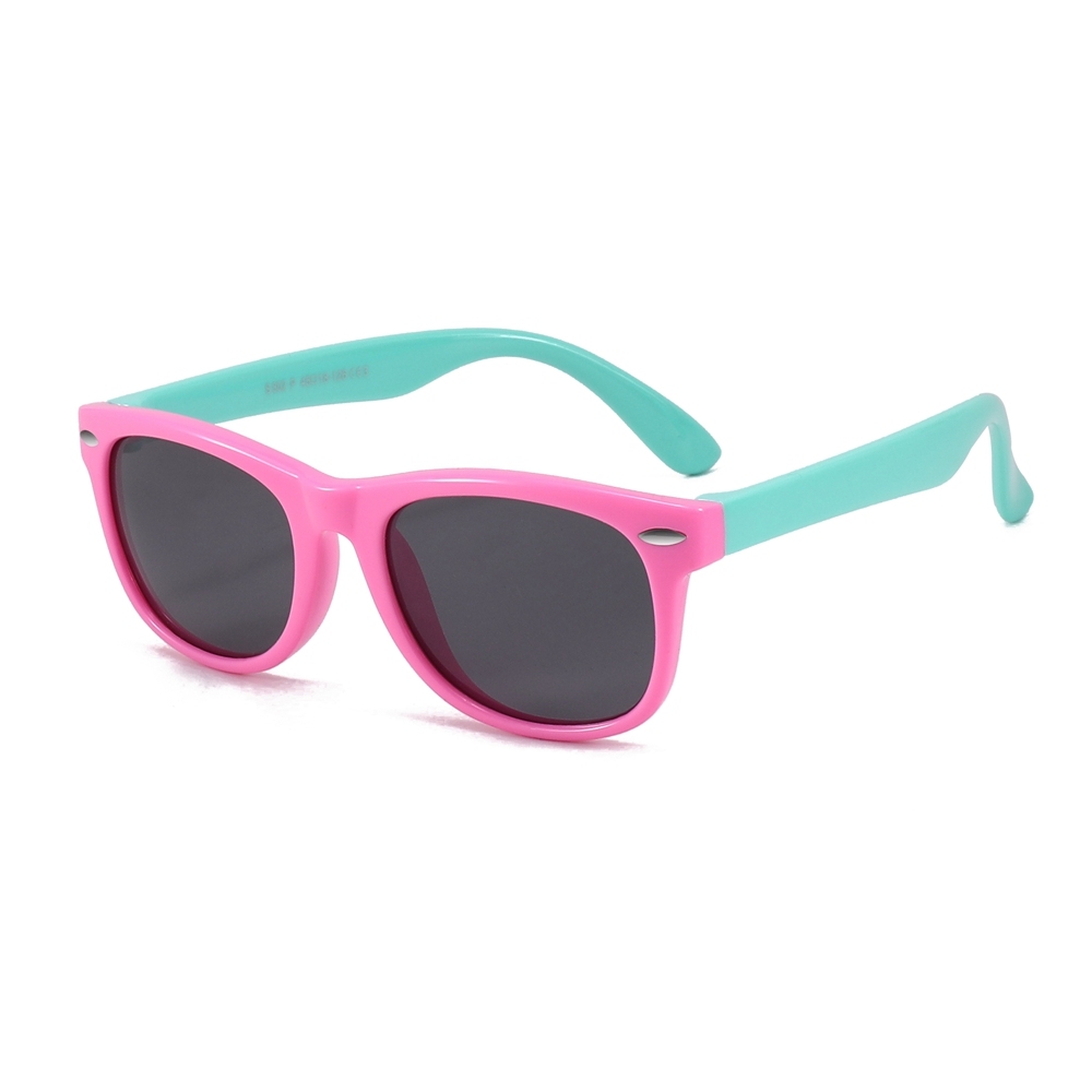 Custom Logo Kids TPEE Polarized Sunglasses Wayfarer Flexible Rubber Frame Childrens TAC Polarized Sun Glasses Wholesale Manufacturer China
