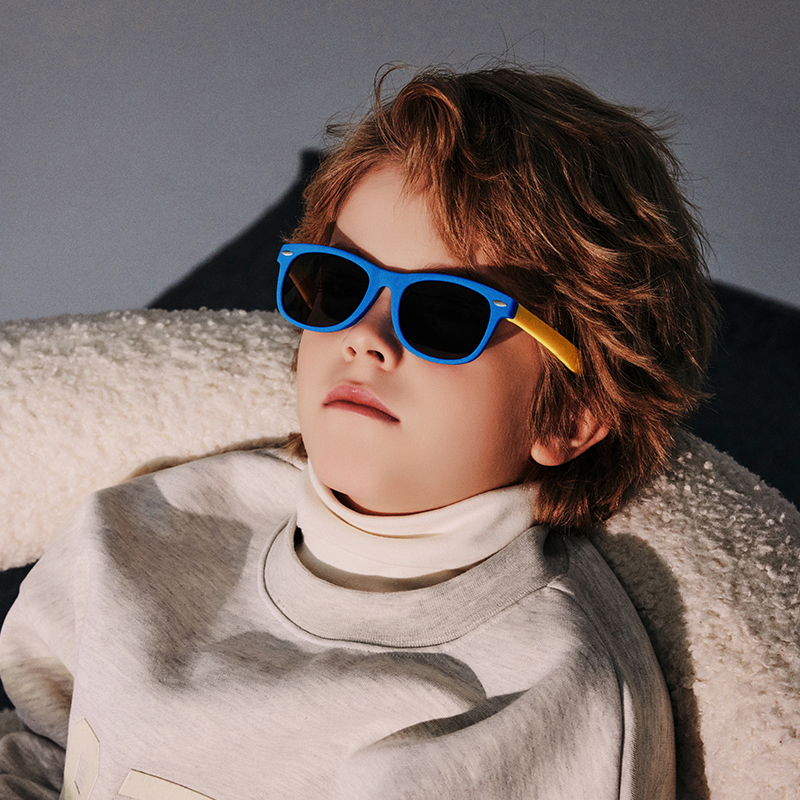 Custom Logo Kids TPEE Polarized Sunglasses Wayfarer Flexible Rubber Frame Childrens TAC Polarized Sun Glasses Wholesale Manufacturer China