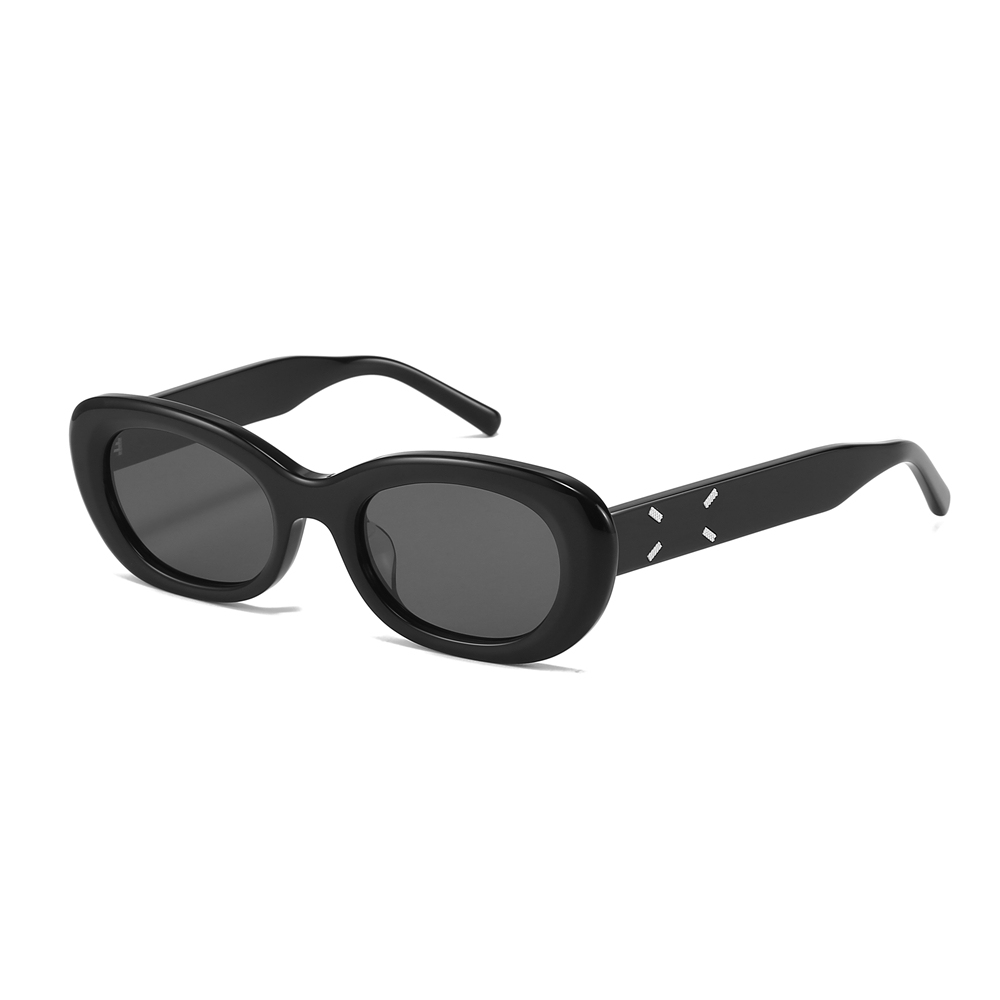 Custom Logo Trendy Thick Oval Sunglasses MM004 UV Protection Vintage Designer Shades for Women Handmade Acetate Eyewear Manufacturer China