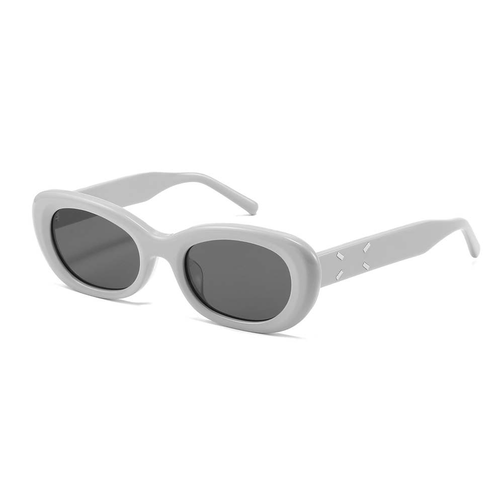 Custom Logo Trendy Thick Oval Sunglasses MM004 UV Protection Vintage Designer Shades for Women Handmade Acetate Eyewear Manufacturer China