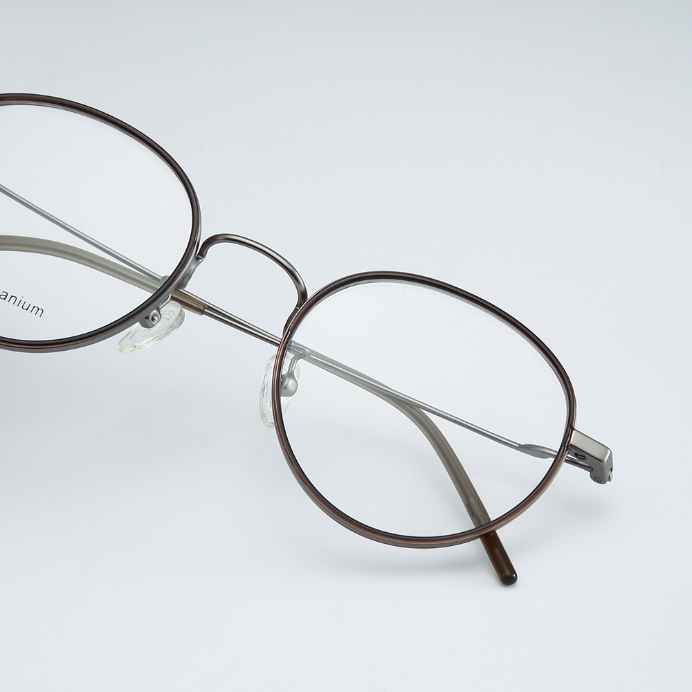Wholesale Ultra Light Retro Round Optical Frames with Inner Rim Inserts Windsor Style Spectacles for Women Pure Titanium Prescription Glasses China