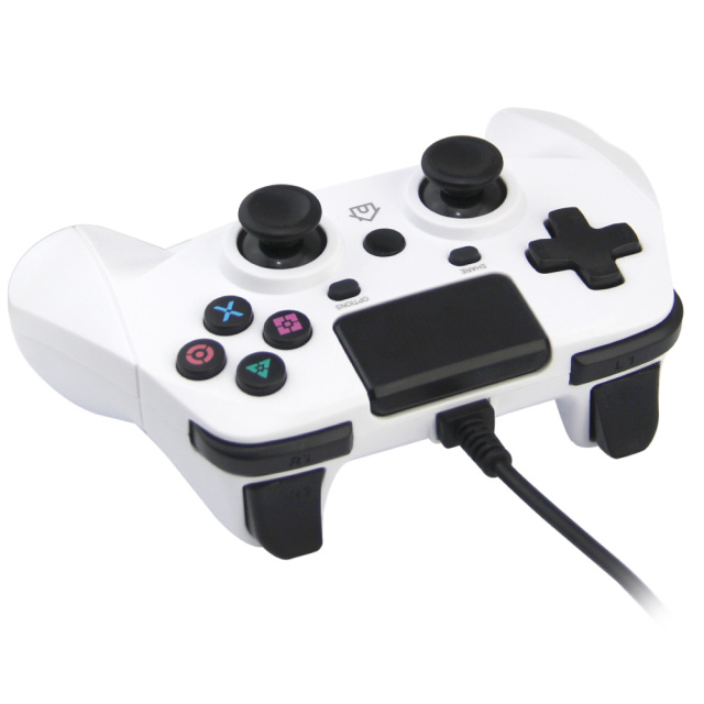 PS4/PS3/PC Wired Controller with Sensor Function（White）