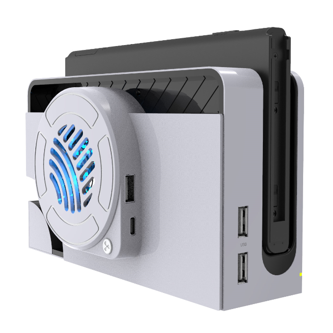 Cooling Fan with Blue Light for Switch OLED Dock